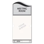 2-Line Meeting Room Sign w/Window & Sliding Panel