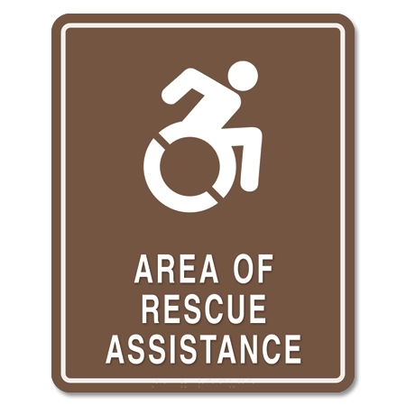 Area of Rescue Assistance Sign - NYC Compliant