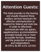 Attention Guests Sign: Hearing & Visually Impaired