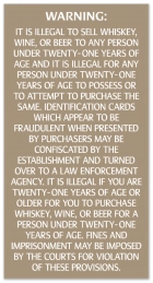 Colorado Alcohol Age Warning Sign