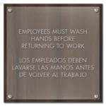 Employees Must Wash Hands... with Spanish