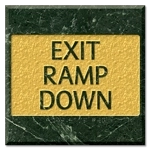 "Exit Ramp Down" Egress Sign - CA Compliant
