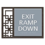 "Exit Ramp Down" Egress Sign - CA Compliant
