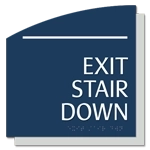 "Exit Stair Down" Egress Sign - CA Compliant