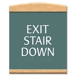 "Exit Stair Down" Egress Sign - CA Compliant