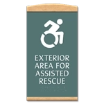 Exterior Area for Assisted Rescue Sign - Dynamic ISA Symbol