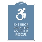 Exterior Area for Assisted Rescue Sign - Dynamic ISA Symbol