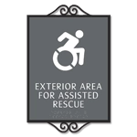 Exterior Area for Assisted Rescue Sign - Dynamic ISA Symbol