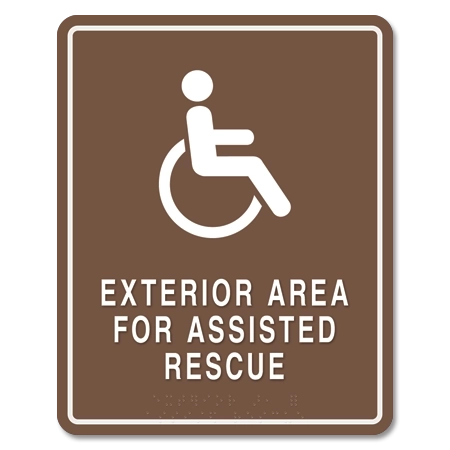Exterior Area for Assisted Rescue Sign - ISA Symbol