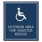 Exterior Area for Assisted Rescue Sign - ISA Symbol