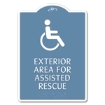 Exterior Area for Assisted Rescue Sign - ISA Symbol