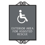 Exterior Area for Assisted Rescue Sign - ISA Symbol