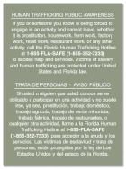 Florida Bilingual Human Trafficking Sign
