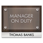 Manager on Duty Sign w/ Nameplate
