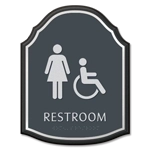 Restroom Sign w/ Female & ISA Symbols