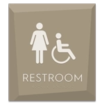 Restroom Sign w/Female & ISA Symbols