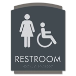 Restroom Sign w/ Female & ISA Symbols