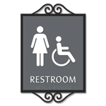 Restroom Sign w/ Female & ISA Symbols