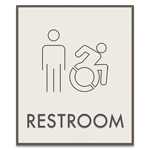 Restroom Sign w/Male & Dynamic ISA Symbols