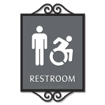 Restroom Sign w/Male & Dynamic ISA Symbols
