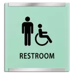 Restroom Sign w/Male & ISA Symbols
