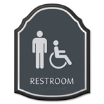 Restroom Sign w/Male & ISA Symbols