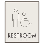 Restroom Sign w/Male & ISA Symbols