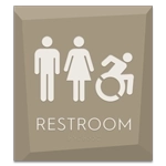 Restroom Sign w/Unisex & Dynamic ISA Symbols