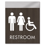 Restroom Sign w/ Unisex & ISA Symbols