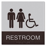 Restroom Sign w/ Unisex & ISA Symbols