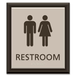 Restroom Sign w/ Unisex Symbols