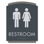 Restroom Sign w/ Unisex Symbols