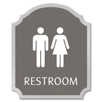 Restroom Sign w/ Unisex Symbols