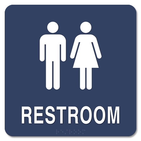 Restroom Sign w/ Unisex Symbols