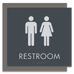Restroom Sign w/ Unisex Symbols