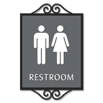 Restroom Sign w/ Unisex Symbols