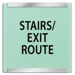 "Stairs/Exit Route" Egress Sign - CA Compliant