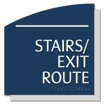"Stairs/Exit Route" Egress Sign - CA Compliant