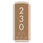 Vertical Room Number Sign w/Symbols