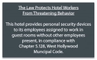 West Hollywood CA Housekeeper Protection Notice - Acrylic - 4 Pk