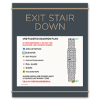 Stairway Egress with Evacuation Map Signs