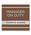 Nameplates/Staff on Duty